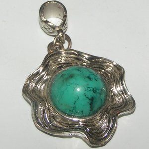 Antiqued Tibet Silver & Turquoise Pdt + Free Chain